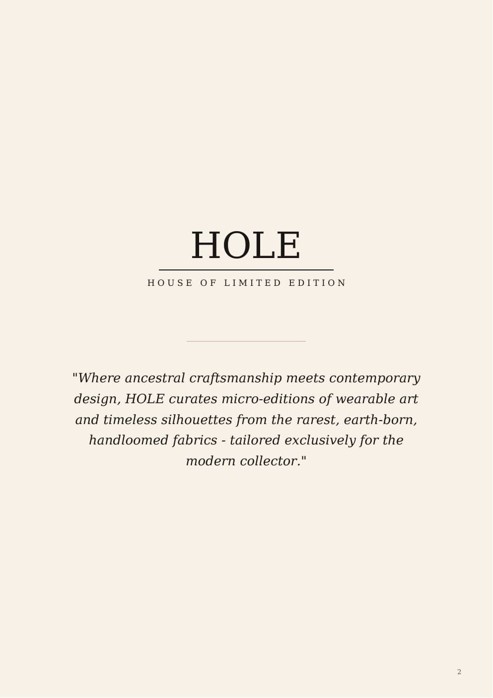 HOLE Winter Collection 2026 brochure — Page 2