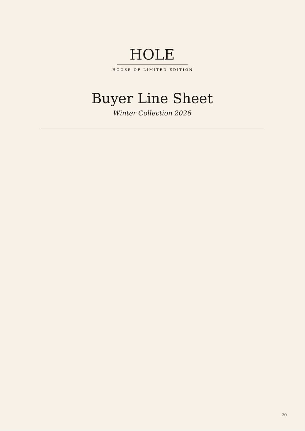 HOLE Winter Collection 2026 brochure — Page 20