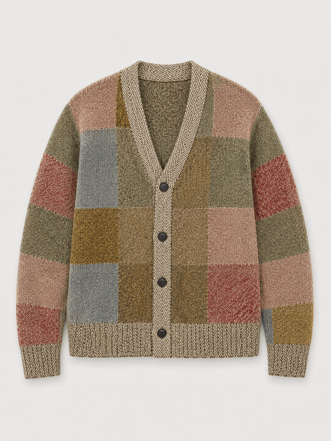 Cardigan Patchwork Herringbone