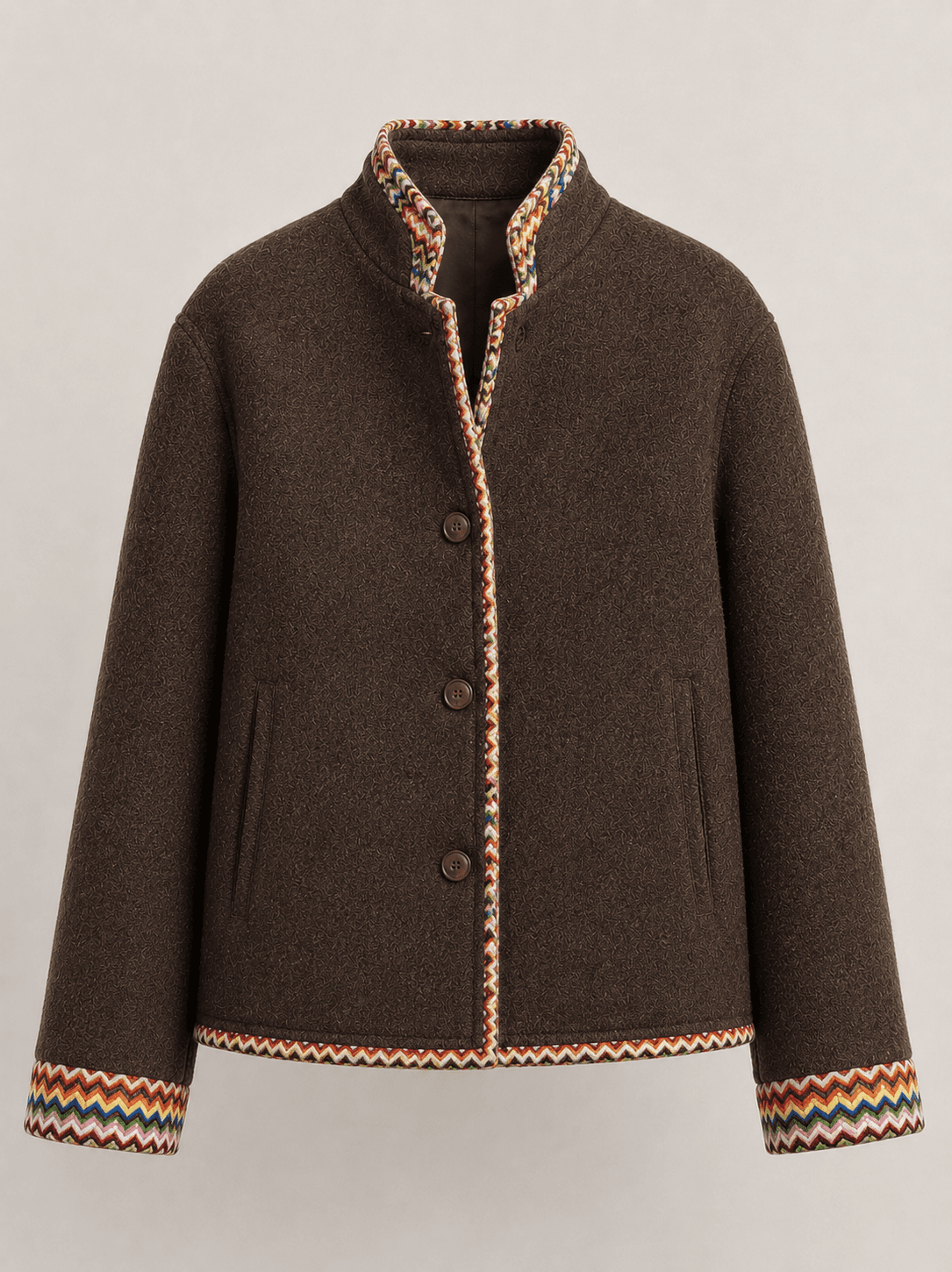 Jacket Border Brown