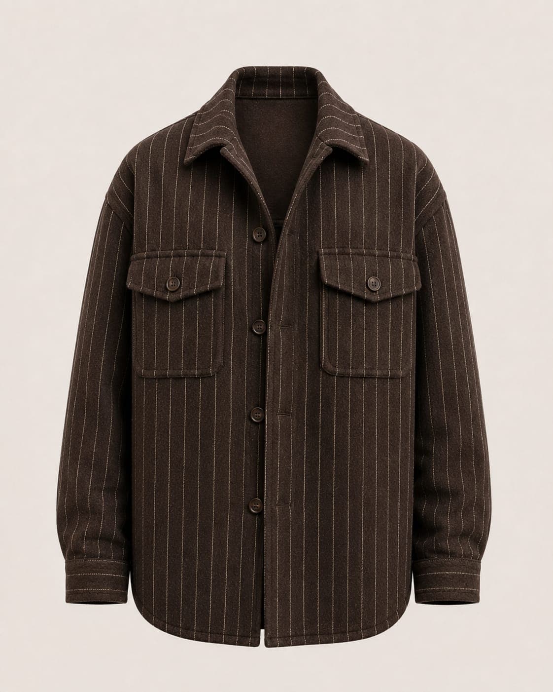 Shacket Brown Pinstripe
